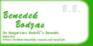 benedek bodzas business card